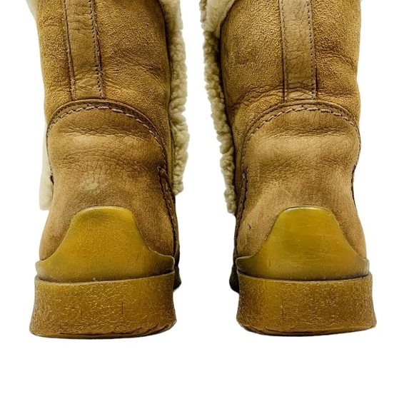 Vtg Pajar Womens Sz 6.5 Tan Suede Shearling Winter Snow Boots Genuine Wool - Picture 5 of 8
